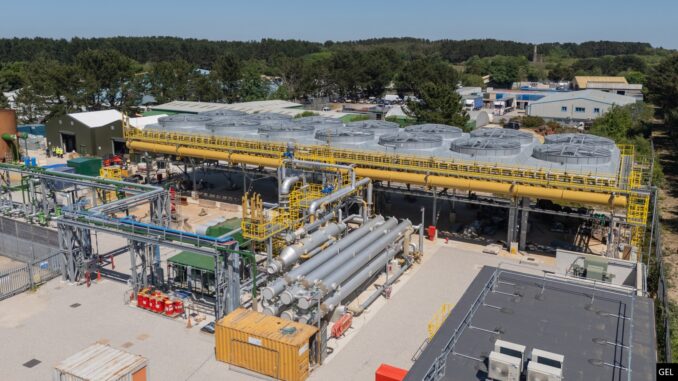 The GEL United Downs power station in Cornwall is delivering the UK’s first ever electricity generated from deep geothermal resources.