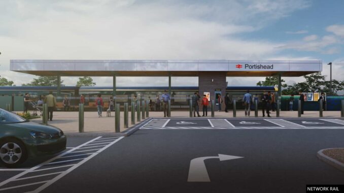 Artist's impression of Portishead station.