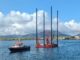 Fugro's compact ARAN® 250 specialist jack-up platform, which is helping to build a detailed understanding of the seabed and coastline.