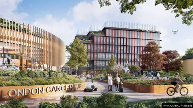 The new extension to the London Cancer Hub will include additional laboratory and research facilities.
