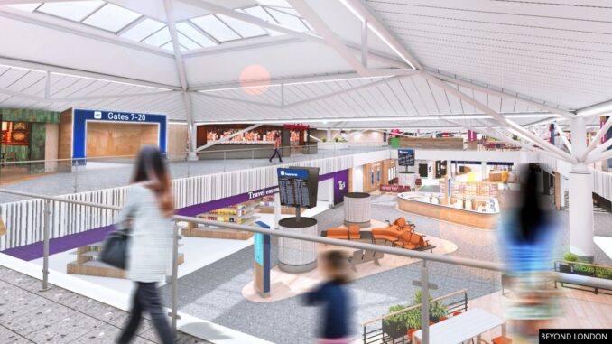The extended terminal will have more space and almost double the number of shops and restaurants.
