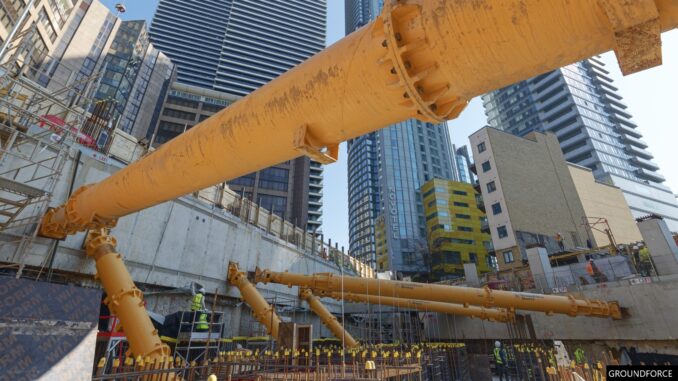 Groundforce Shorco worked with OBR Group to support the basement excavation on a site at 30 Marsh Wall, Canary Wharf.