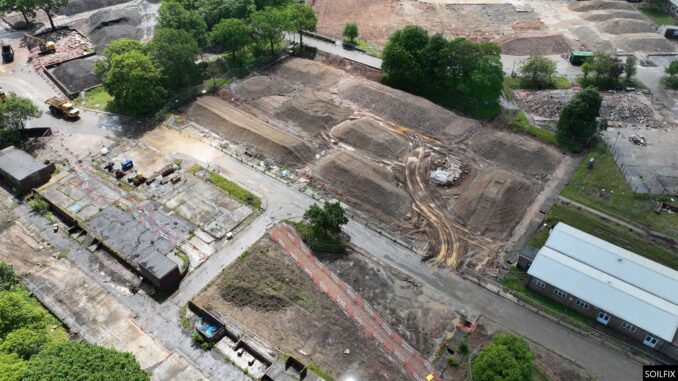 Aerial view of the Fort Halstead site in Sevenoaks, Kent - June 2026.