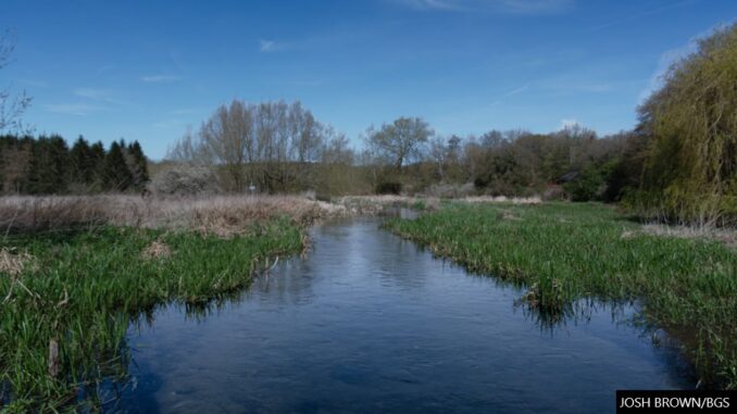 The River Chess is fed by the Chalk aquifer of the Chiltern Hills.