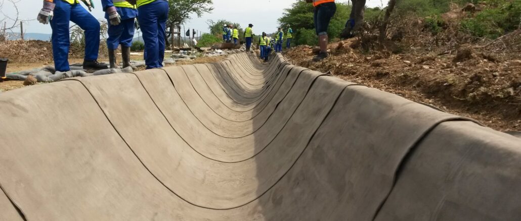 Irrigation canal mediation at Mooi River, South Africa.