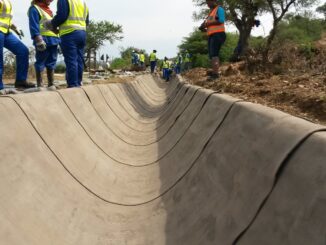 Irrigation canal mediation at Mooi River, South Africa.