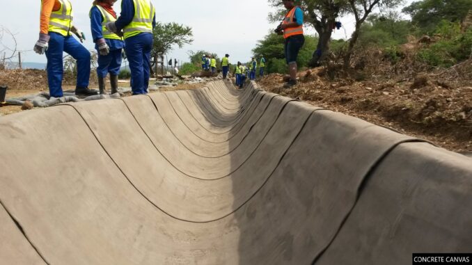 Irrigation canal mediation at Mooi River, South Africa.