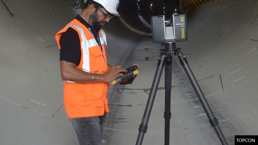 The robotic total station played an important role in ensuring positional accuracy.